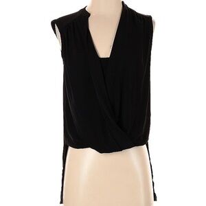 BCBG Sleeveless Wrap Blouse High Low style